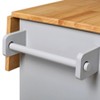 Rolling Kitchen Island with Rubber Wood Top, Storage, Spacious Drawer with Divider & Internal Rack, Adjustable Shelf Tower Rack - 3 of 4