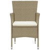 VidaXL Patio Dining Chairs 2 pcs Poly Rattan Beige - 3 of 4