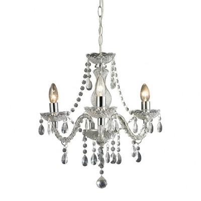 Chrome and Crystal Mini 3-Light Candle Chandelier