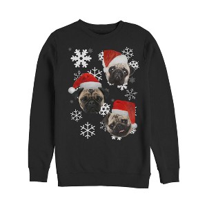 Men's Lost Gods Ugly Christmas Pug Sweatshirt - 1 of 3