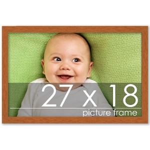PosterPalooza | Modernist Brown Picture Frame - UV Acrylic, Backing Board, Hanging Hardware Included - 1 of 4