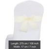 Unique Bargains Organza Chair Sashes Self-Tie 108.27"x6.69" Champagne 20 Pcs - 2 of 4