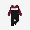 PATPAT Family Matching Outfits Cotton Rib Knit Colorblock Long Sleeve Sweatshirts Tops Sets, Burgundy - 2 of 4