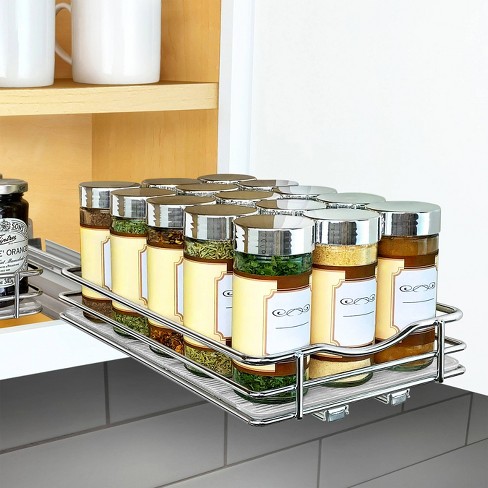 Pull Out Spice Rack Organizer for Cabinet, Heavy Duty-5 Year Limited  Warranty, Chrome 8-3/