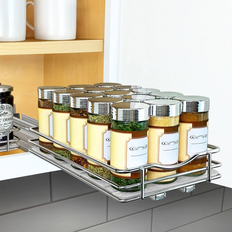 Lynk Professional Slide Out Spice Rack Upper Cabinet Organizer - 6&#34; Wide, 1 of 12