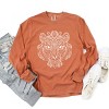 Tiger Face Mandala - Women's Garment Dyed Long Sleeve Graphic T-Shirt - 2 of 4