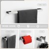 WOWOW 4-Pieces Bath Hardware Set with Hardware Included Toile Paper Holder Towel/Robe Hook Towel Bar/Rack in Brushed Nickel - 3 of 4