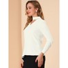 INSPIRE CHIC Women's Stand Collar Long Sleeve Relaxed Fit Blouse - 4 of 4