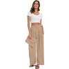 Women's High - Waisted Loose Casual Elastic - Waistband Pocketed Tie - Belt Wide - Leg Pants - 4 of 4