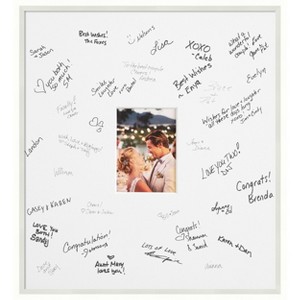Lucie Signature Mat Picture Frame – Guest Book Alternative for Weddings, Graduations, or Retirement – Autograph Photo Mat for Signature Board - 1 of 4
