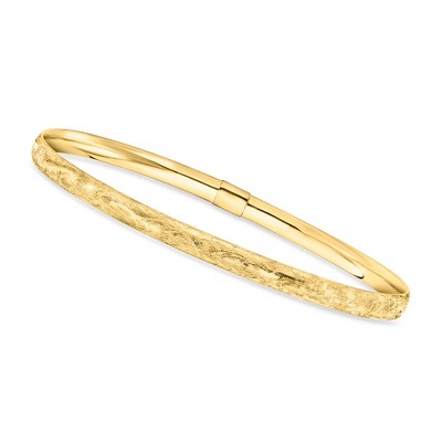 Ross-Simons Italian 10kt Yellow Gold Brushed Bangle Bracelet