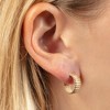 14k Yellow Gold 15mm Ribbed C-Hoop Earrings - 2 of 4