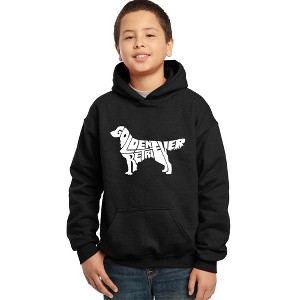 LA Pop Art Boy's Word Art Hooded Sweatshirt - Golden Retreiver - 1 of 4