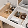 Vanity Table with Flip Top Mirror, Wooden Makeup Dressing Table with Double Door Compartment,Writing Desk - 3 of 4