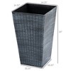 Okak 3 Pack Stackable Indoor Outdoor Planters with Drainage Holes Stylish Flower Pots for Garden/Patio/Balcony/Front Door/Entryway - 3 of 4
