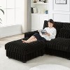 MYINDA 126-inch Corduroy Oversized L-Shaped Sectional with Removable Footrest-USB Port and Cup Holder - 2 of 4