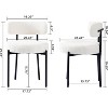 DYHOME White Boucle Dining Chairs Set of 2, Mid Century Modern Kitchen Chairs with Curved Backrest and Metal Legs - 2 of 4