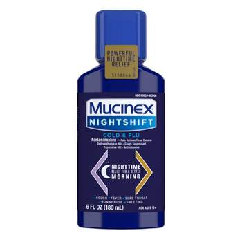 Mucinex Cold & Flu Medicine Nighttime - Liquid - 6 fl oz