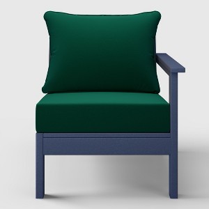 WestinTrends  Avalon Outdoor Patio HDPE Right Arm Facing Sectional Corner Club Chair with Patio Cushions - 1 of 4
