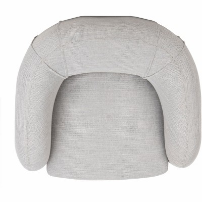 Alena Transitional Barrel Accent Chair in Light Grey with Gold Legs