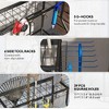 Aghana Digitals Blue 3-Tier Metal Garden Tool Organizer with 5 G-Hooks & 6 Side Hooks for Shovels, - 4 of 4