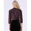 INSPIRE CHIC Women's Open Front 3/4 Sleeve Faux Fur Cropped Jacket - 4 of 4