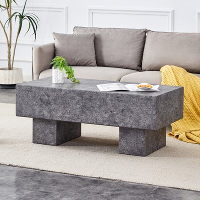 GlasFlength Coffee Tables, Chic and Versatile, Modern and Classic Designs for Every Home, Suitable for Living Room, Gray,43.3”*21.6”*17.2"