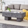 Damerin Modern Texture MDF Rectangular Coffee Table Easy Assembly-Gray - 3 of 4