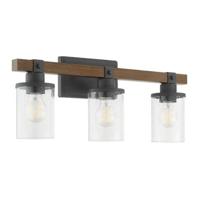 Quorum Lighting Alpine 3 - Light Vanity in  Textured Black Walnut