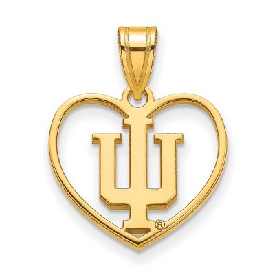Black Bow Jewelry 14k Yellow Gold Plated Sterling Silver Indiana Hoosiers NCAA Pendant