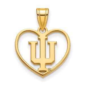 Black Bow Jewelry 14k Yellow Gold Plated Sterling Silver Indiana Hoosiers NCAA Pendant - 1 of 4