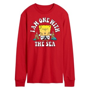 Men's - SpongeBob SquarePants - I'am One With The Sea Long Sleeve Graphic T-Shirt - 1 of 4