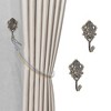 Unique Bargains Curtain Holdbacks Fan Hooks Zinc Alloy 3.86"x1.97" 1 Pair - 2 of 4