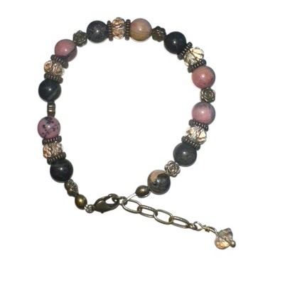 pink , black rhodonite