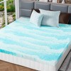 INFURNIC Mattresses High Density Memory Foam Cooling Gel Breathable Mattress Bed Topper For Back Pain, Skin Friendly, White And Blue, 74"*54"*3" - 2 of 4