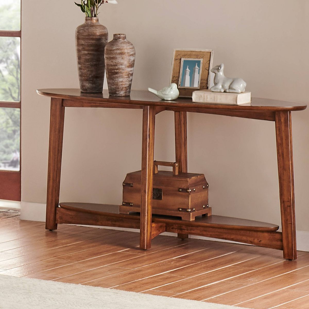Monterey Console/Media Mid Century Modern Wood Table Chestnut - Alaterre - thumbnail 2
