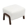 Dexmalle Upholstered Ottoman with Wooden Legs,White - 2 of 4