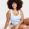 Women's Cotton Blend Ribbed Cropped Tank Top - Auden™ - 3 of 4
