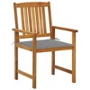 vidaXL Patio Chairs with Cushions 2 pcs Solid Acacia Wood - Gray 2 - 3 of 4