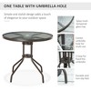 6-Piece Outdoor Patio Dining Set with Umbrella, 4 Folding Dining Chairs, and Round Glass Table - 4 of 4