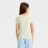 Girls' Short Sleeve Fitted Floral Pointelle T-Shirt - Cat & Jack™ - 2 of 3