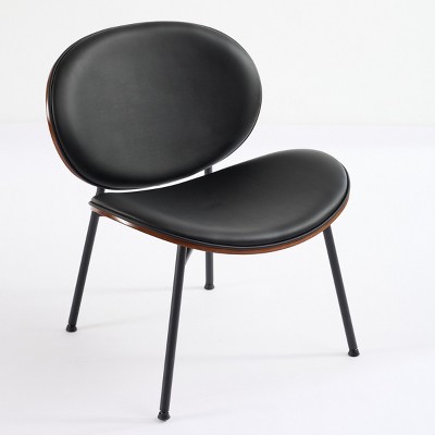 GlasFlength Accent Chairs Modern Chair Armless Chair Lazy Chair Reading Chair Sofa Chair for Living Room, Black, 26"*26.8"*29.9"