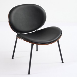 GlasFlength Accent Chairs Modern Chair Armless Chair Lazy Chair Reading Chair Sofa Chair for Living Room, Black, 26"*26.8"*29.9" - 1 of 4