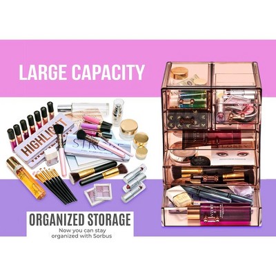 Brown Clear Acrylic 7-Drawer Vanity Organizer