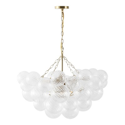 Betty Glass Bubbles Chandelier - CTL1090 - Brass/Clear - Safavieh