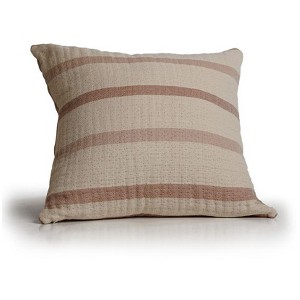Farm to Home Horizon Organic Throw Pillow – 100% Organic Cotton, Reversible Chambray Stripe Design, Soft Textured Weave - 1 of 4
