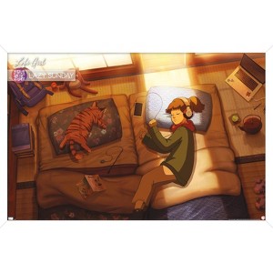 Trends International Lofi Girl - Lazy Sunday Framed Wall Poster Prints - 1 of 4