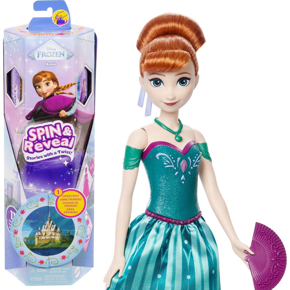 Disney Frozen Spin and Reveal Anna Fashion 12.5" Doll and Accessories with 11 Surprises
