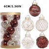 25-Pack Shatterproof Christmas Ball Ornaments, 2.36-Inch 6-Color Mixed Set for Holiday Displays and Table Centerpieces - 3 of 4