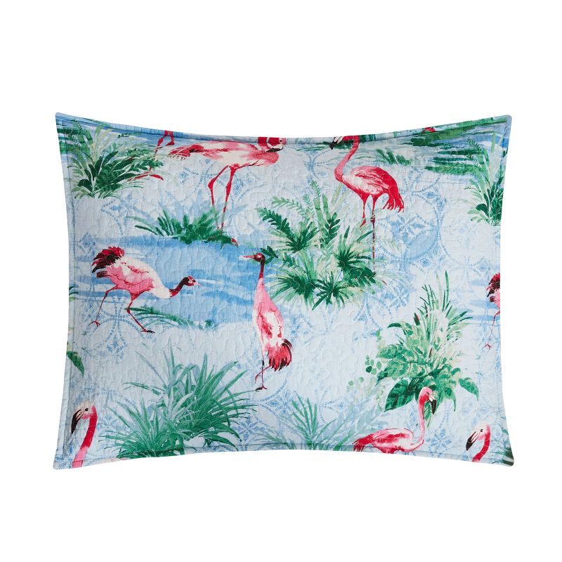 C&F Home Paradise Coast Flamingo Cotton Quilt Set  - Reversible and Machine Washable, 5 of 10